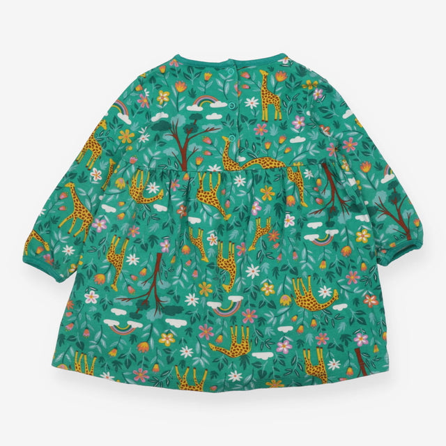 Dress long sleeves green giraffe in forest