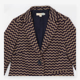 Amelia Chevron Wool Coat Purple Taupe