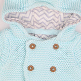 Hooded Cardigan Light Blue with Bear Ears