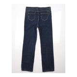Indigo Dark Wash Stretch Copper Detail Straight Le