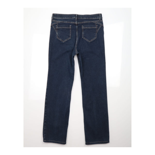 Indigo Dark Wash Stretch Copper Detail Straight Le