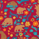 Jacket poncho pink bears fur lining