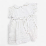 White Woven Smock Occasion Dress
