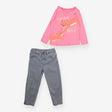 Pink Tiger Long Sleeve and Grey Jeans