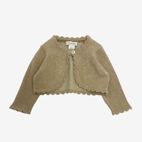 Gold cropped cardi with frill edge