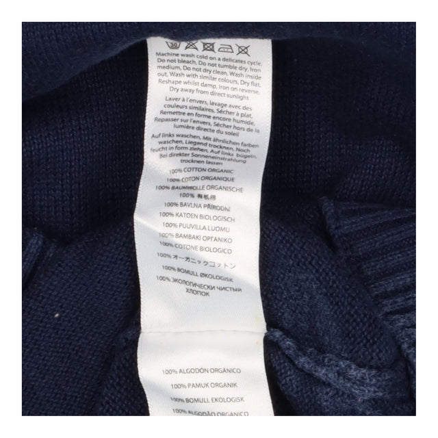Navy Organic Knit Dress Swallow Bird Yoke Neckline