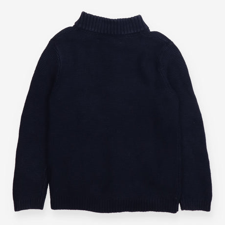 Navy Zip up Knit Cardigan