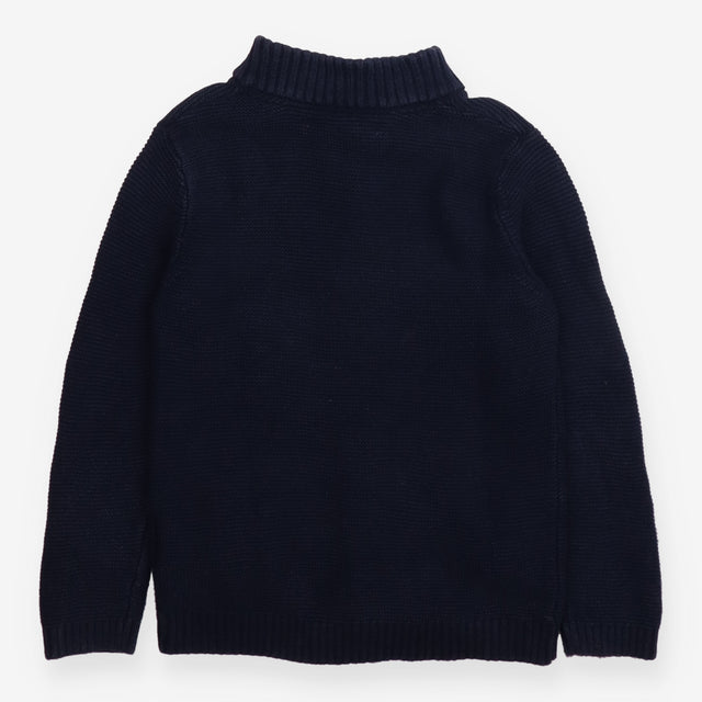 Navy Zip up Knit Cardigan