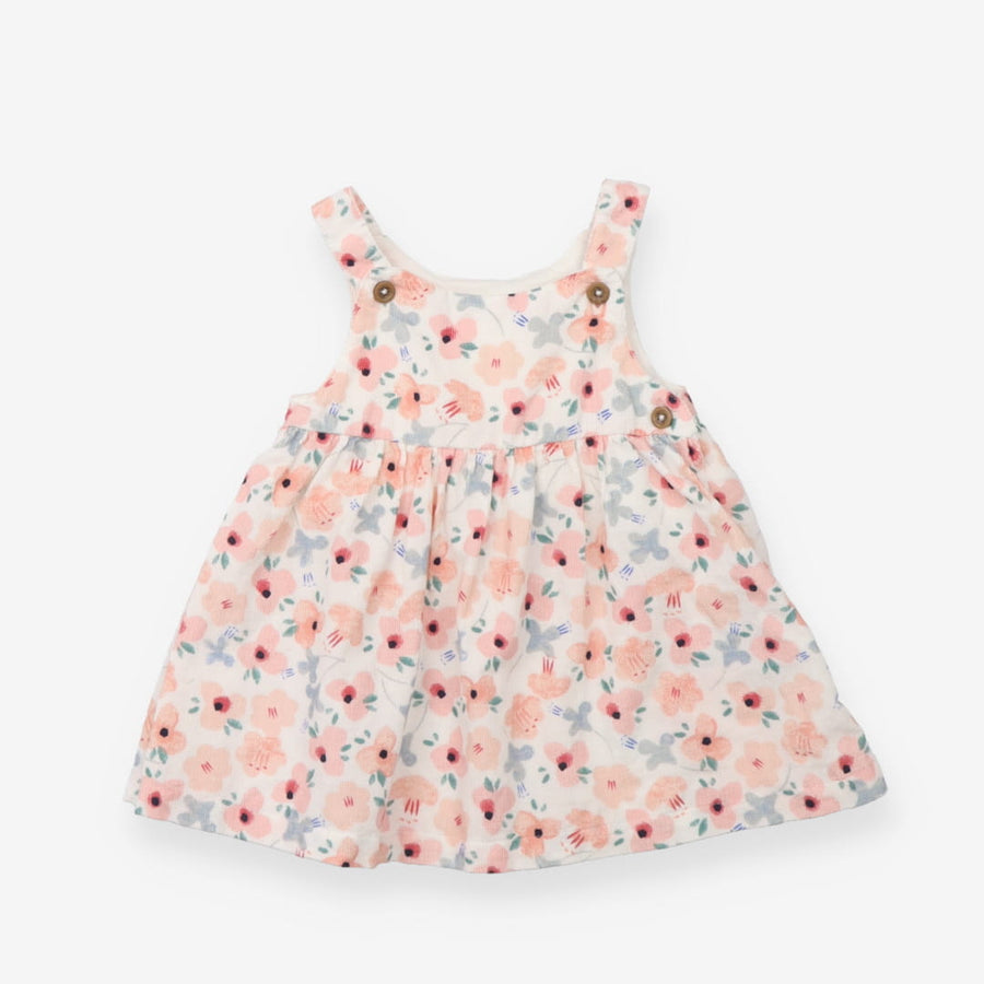 Pinafore Cord Pink Floral