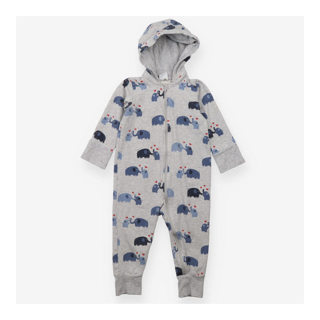 Grey Elephants Hooded Sleepsuit 