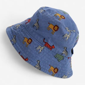 Sun Hat Blue with Safari Animals