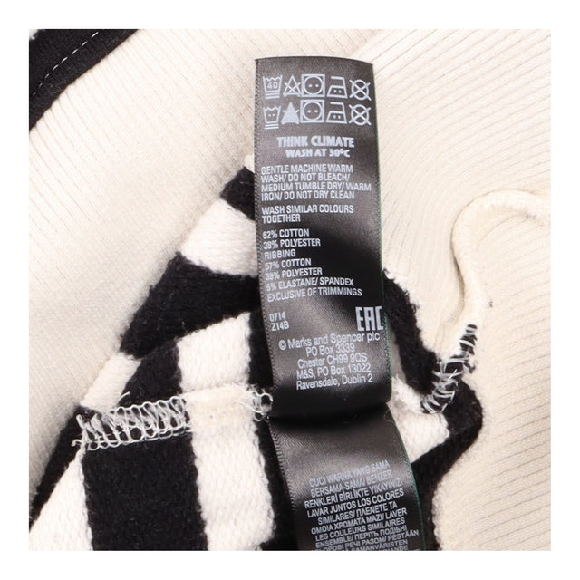 Sweater Black Cream Stripe Half Zip Oversized Coll