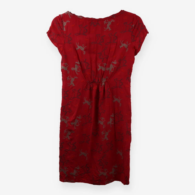 Red horses cross stitch dress