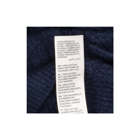 Blue Boatneck Chevron Knit Sweater Soft Textured J