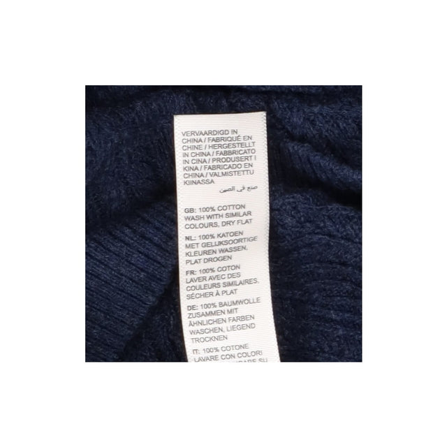 Blue Boatneck Chevron Knit Sweater Soft Textured J