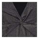 Top Black Silver Metallic Twist Front Sparkle