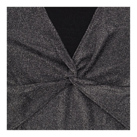 Top Black Silver Metallic Twist Front Sparkle