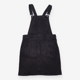 Dress Washed Black Denim Cotton Dungaree Pinafore