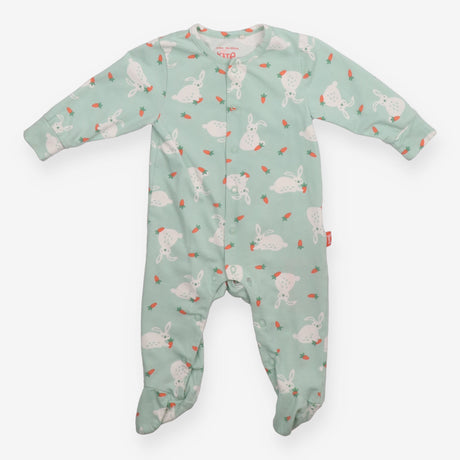 Sleepsuit Green Rabbits with Carrots