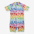 Swimming Costume White with Multi Coloured Sea Ani