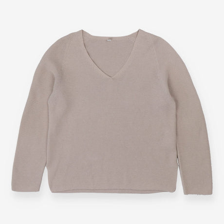 Moss Stitch Knit Sweater | Light Grey