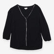 Claudie Pierlot Black Long Sleeve Blouse – Silver 