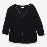 Claudie Pierlot Black Long Sleeve Blouse – Silver 