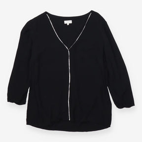 Claudie Pierlot Black Long Sleeve Blouse – Silver 