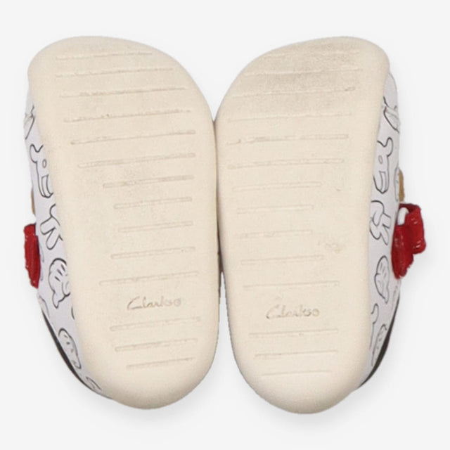 First Walker white Mickey hands velcro red yellow