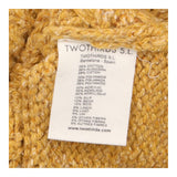 Cream & Mustard Colour Block Cable Knit Jumper