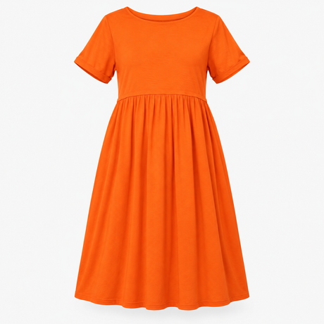 Jersey Smock Dress Short Sleeve Scoop Neck Tangeri
