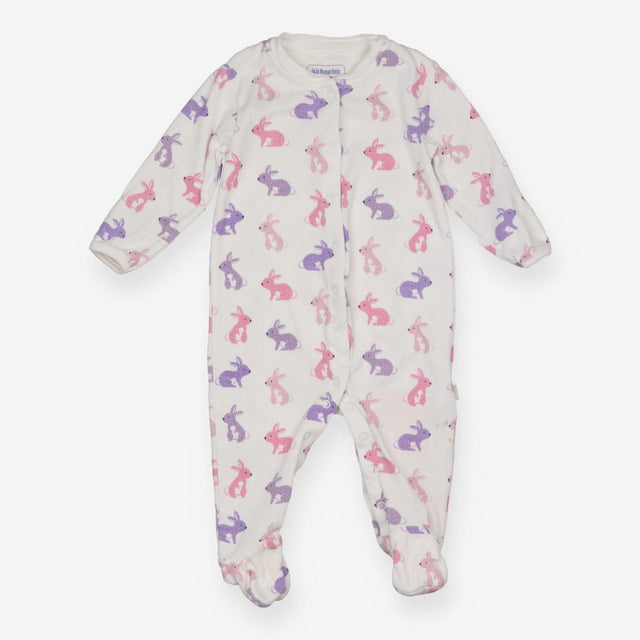 Sleepsuit Popper Pink and Purple Bunnies