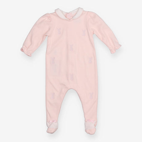 Sleepsuit collared pink bunny
