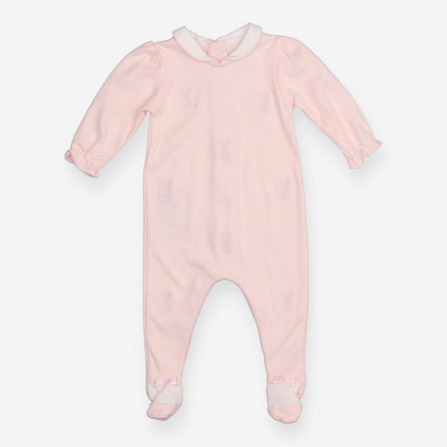 Sleepsuit collared pink bunny