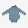 Roll neck blue ribbed bodysuit
