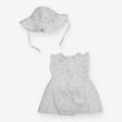 Dress blue flora and hat set