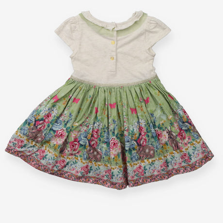 Dress Green Bunny Meadow with Tulle Collar