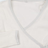 Wrap over Cardigan White and Silver