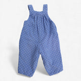 Dungarees blue cord white spots