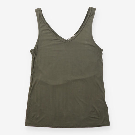 Vest Top Scoop Neck Bamboo Khaki Green