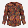 Vintage Multicolour Paisley Silk Blend Button Fron