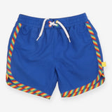 Swimming Short Blue with Rainbow Side Stripe 