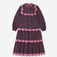 Loan Dress – Navy Textured Scallop Trim