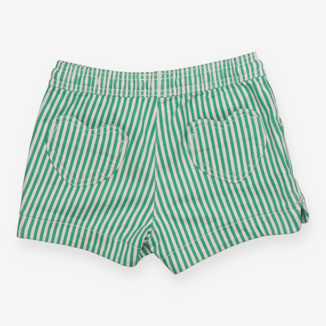 Shorts green white striped