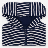Hoodie zip navy and white striped