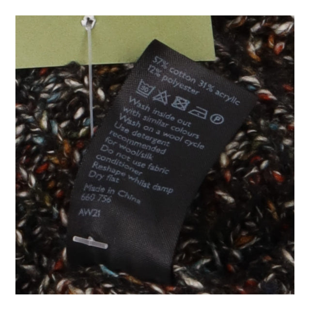 Charcoal Brown Marled Fleck Chunky Cotton Blend Ca