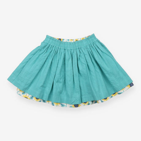 Reversible Woven Skirt white with Sunflowers