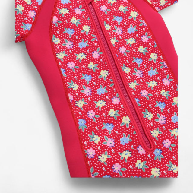Wetsuit pink floral neoprene