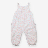 Dungaree cord light blue with pink floral print