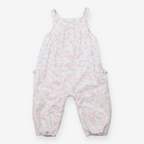 Dungaree cord light blue with pink floral print